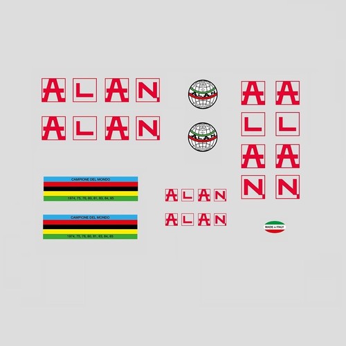 Alan bicycle frame stickers - alan,