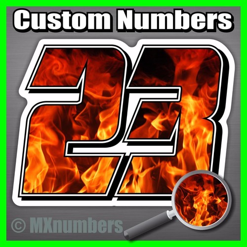 Flame numbers decals stickers - flame,
